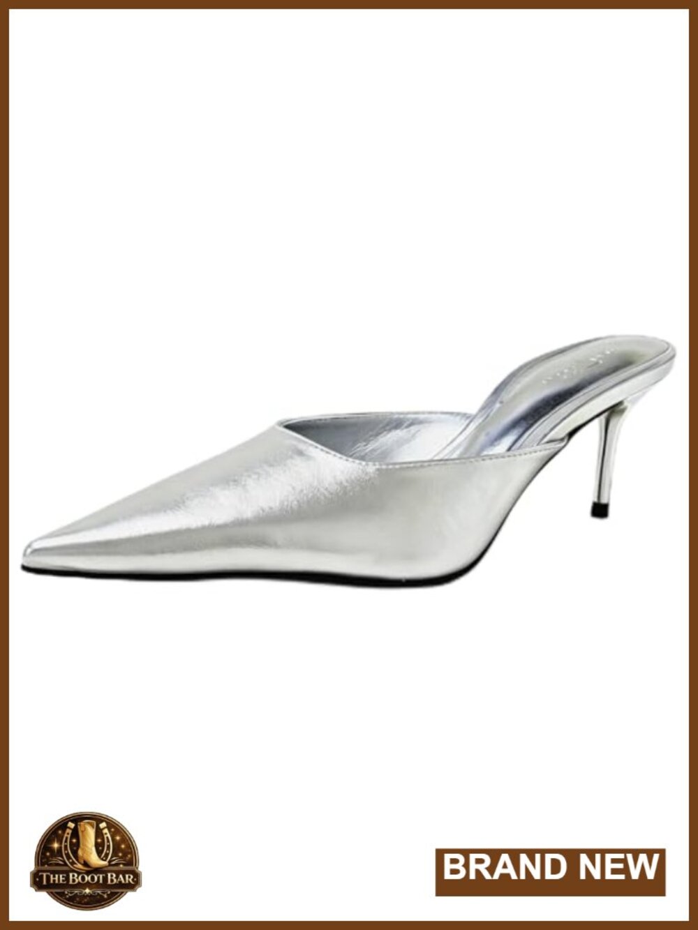Patent Leather Stiletto Heel Pointed Toe Slip-On Mules for Party Prom Wedding